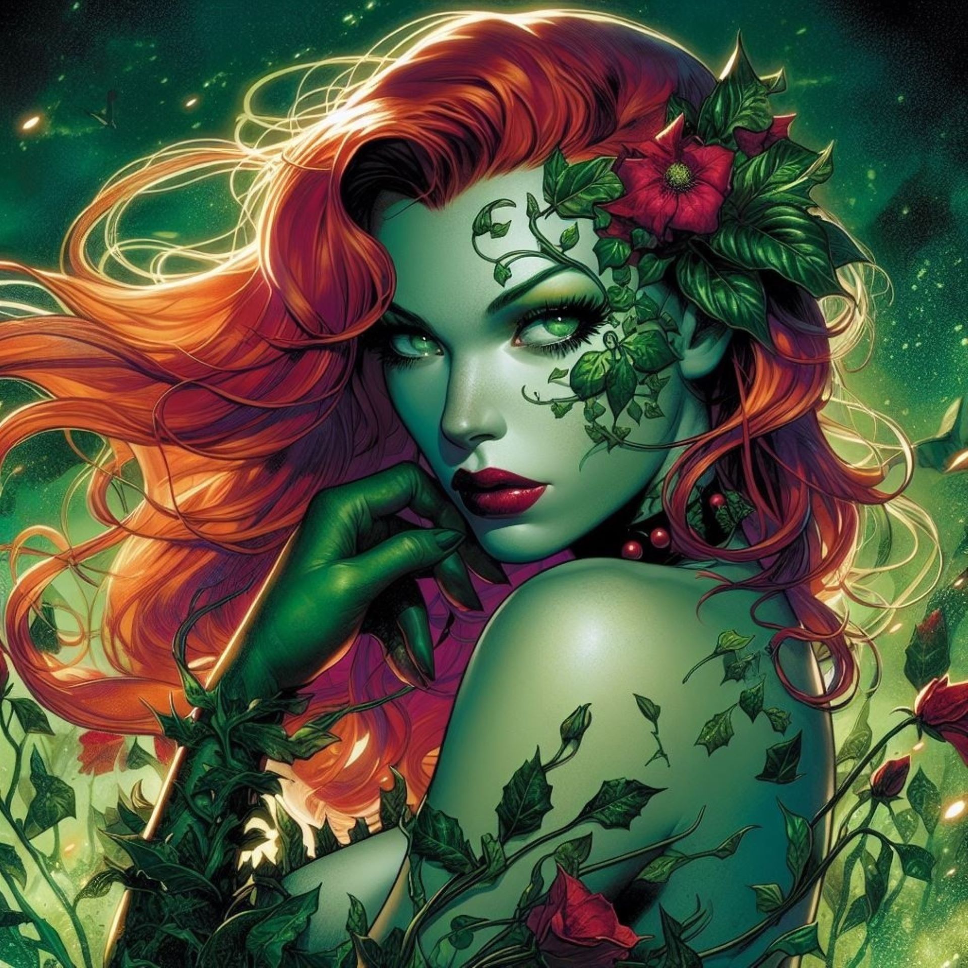 Poison Ivy`s portrait.
