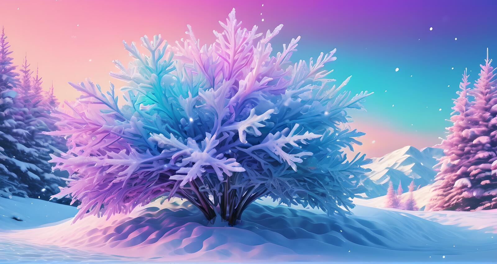 Бесплатное фото Снежное дерево