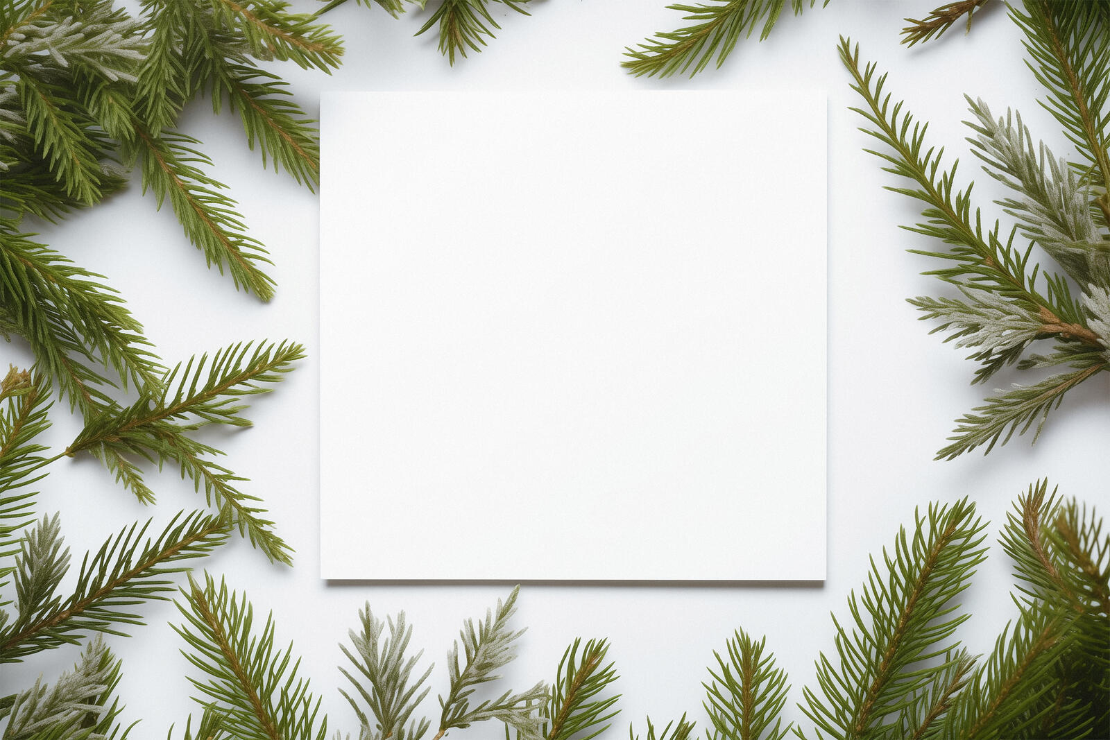 Free photo Template with spruce sprigs, write a happy new year letter