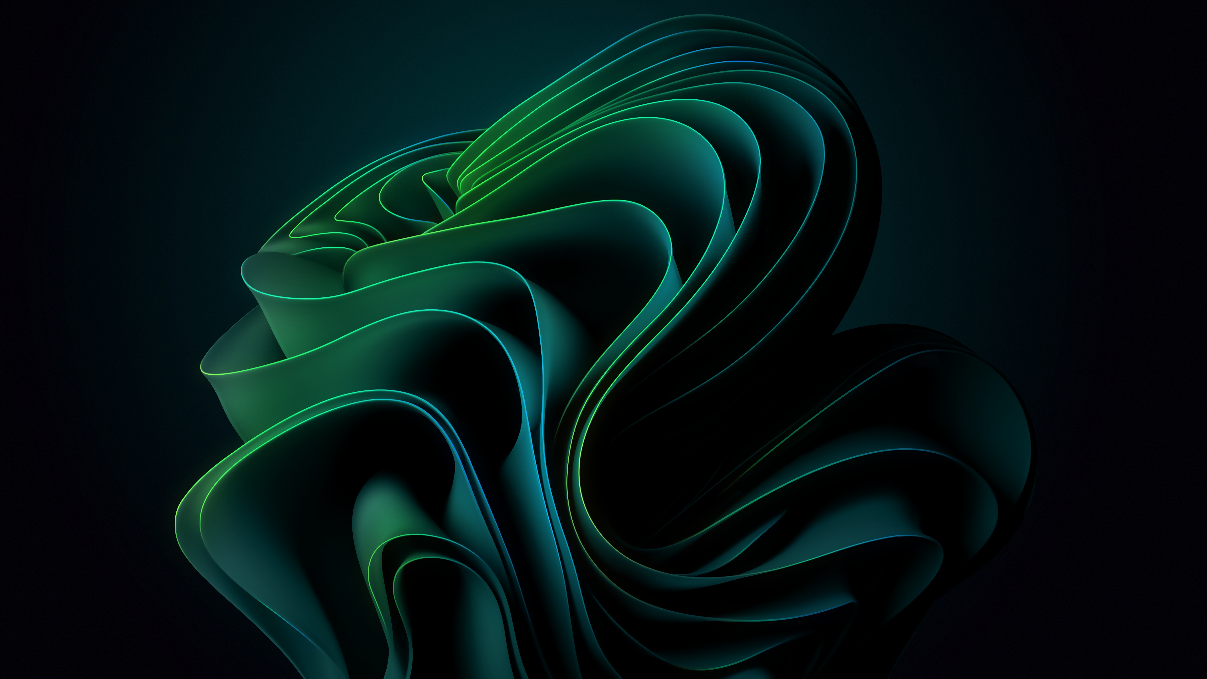 Бесплатное фото Зеленая абстрактная волна