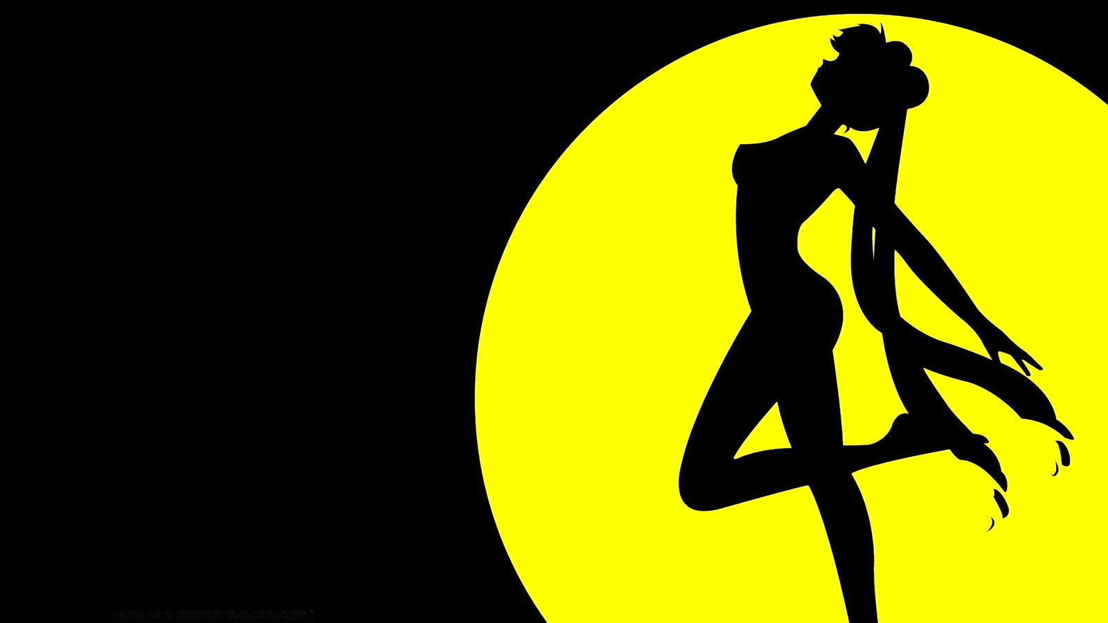 Бесплатное фото Рисунок силуэт девушки на фоне луны