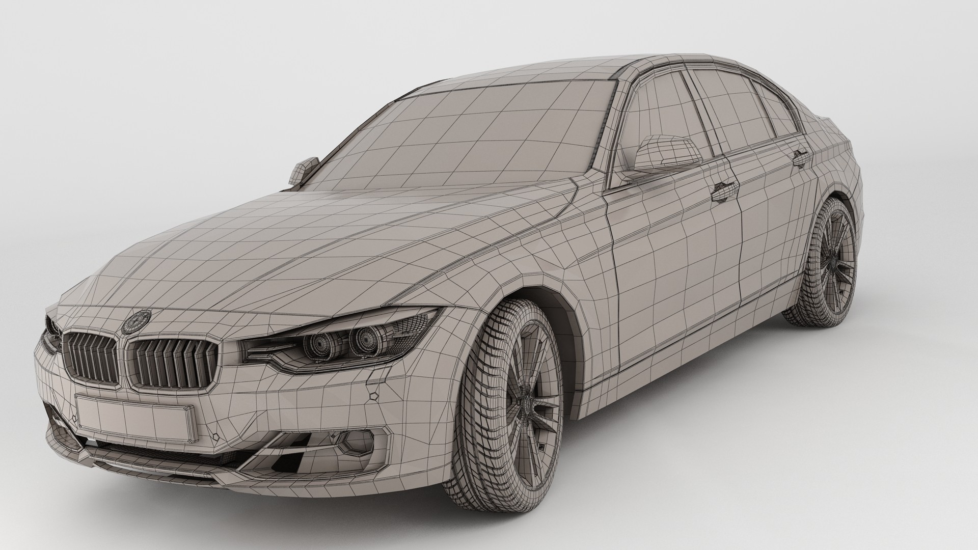 Free photo 3d modeling of BMW F30 body