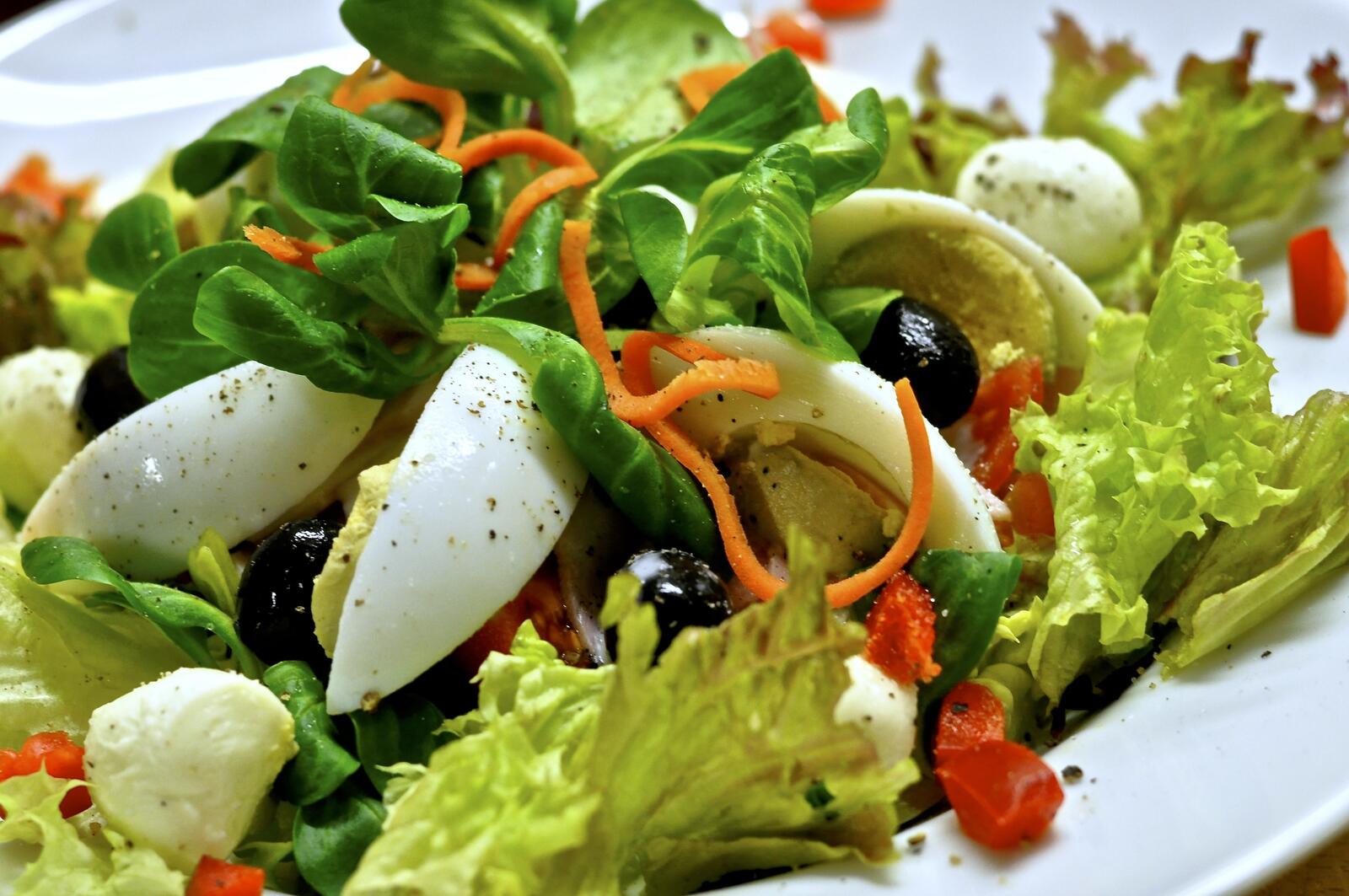 Бесплатное фото Вкусный овощной салат из зелени