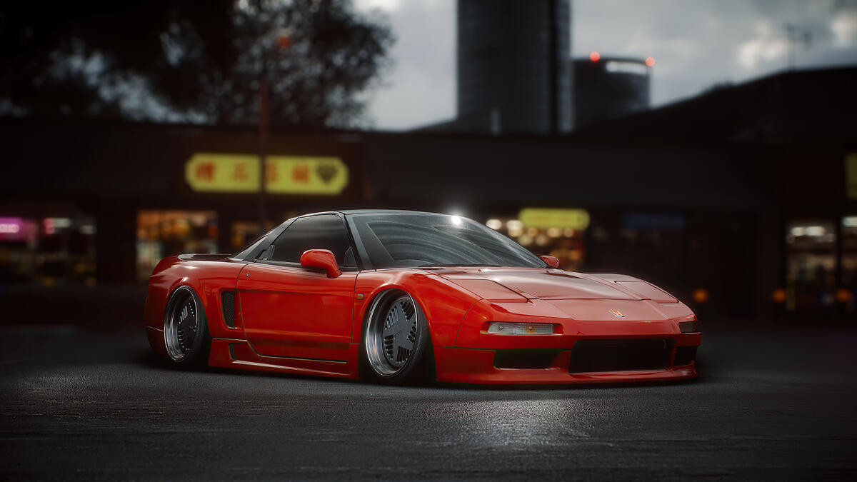 A red Honda NSX in Need for Speed.