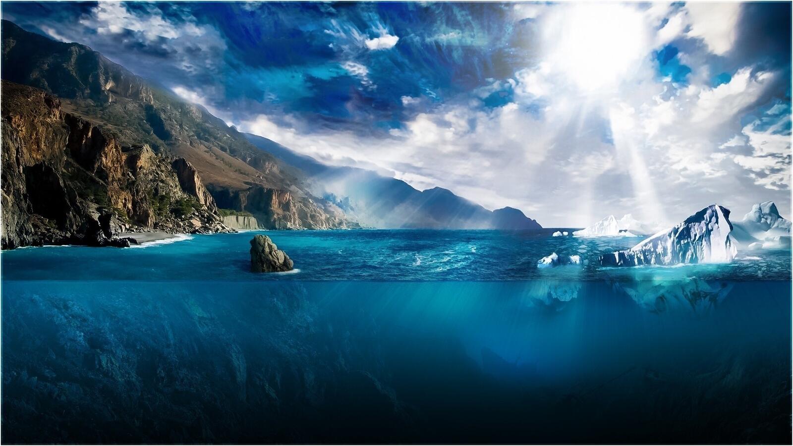 Бесплатное фото Опасное скалистое морское дно у берега
