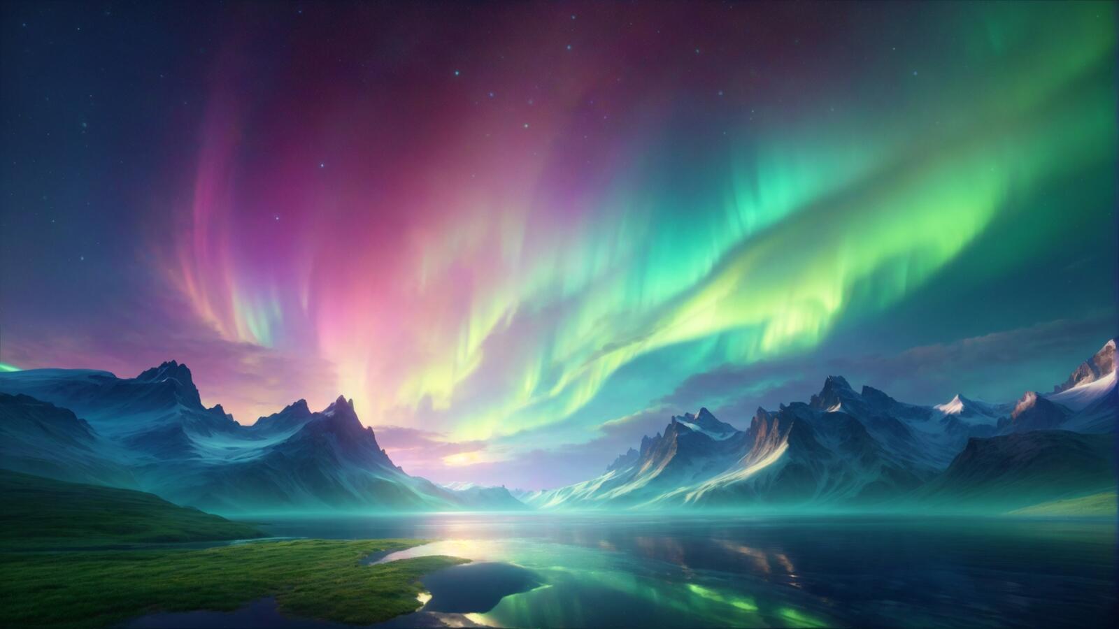 Бесплатное фото Северное сияние в небе