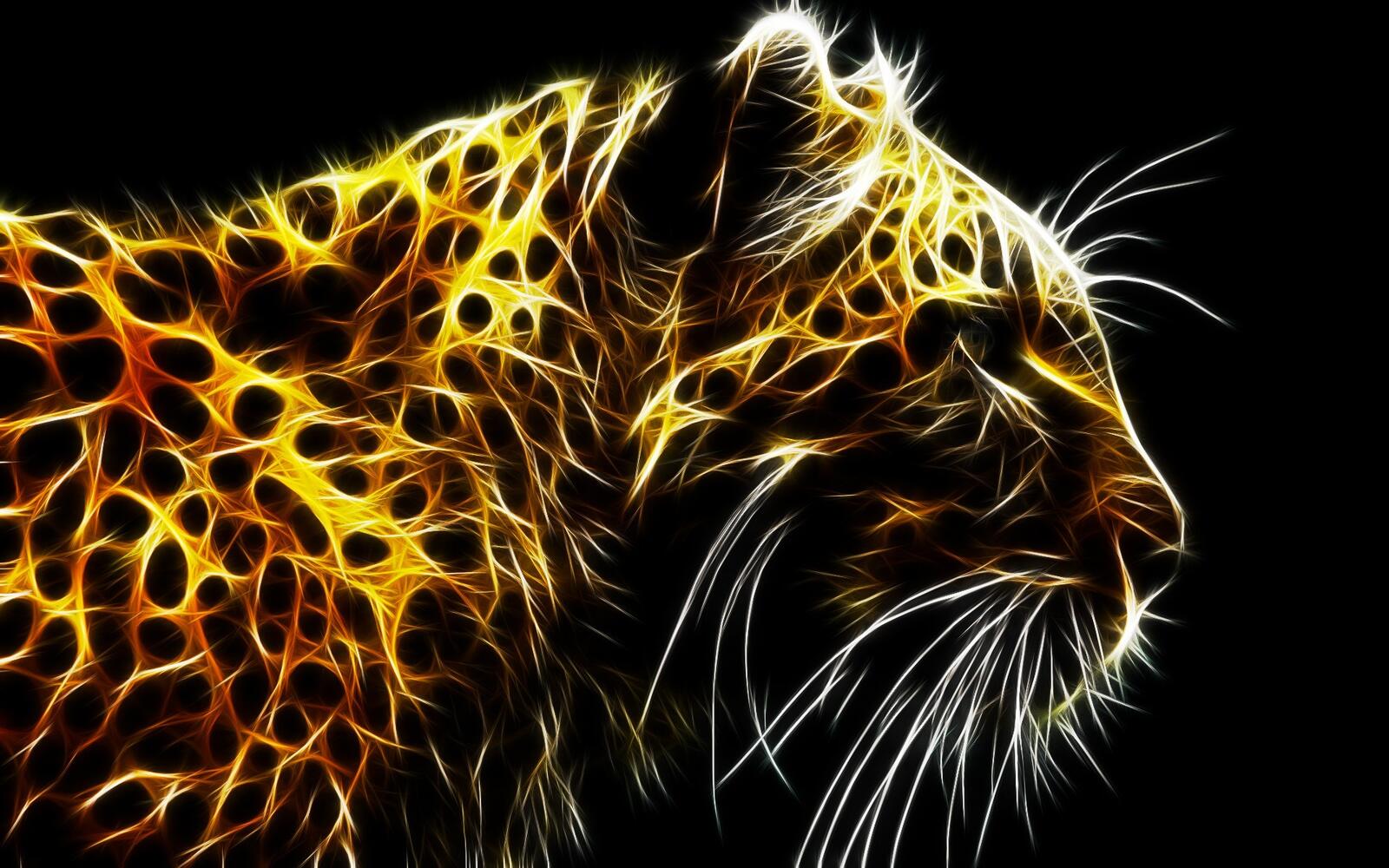 Бесплатное фото Рендеринг картинка с абстрактным леопардом
