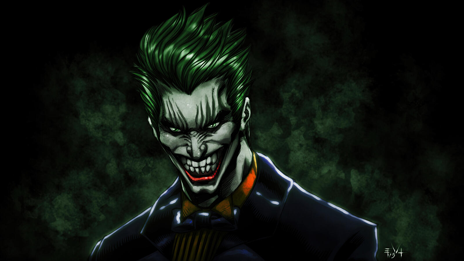 Бесплатное фото Рисунок злого Джокера
