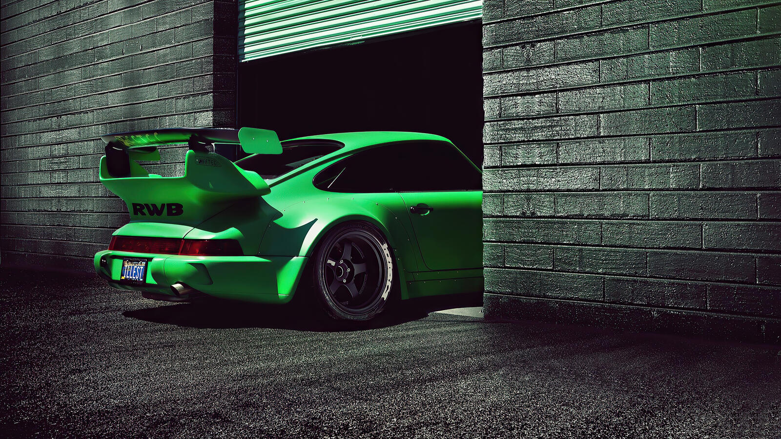 Бесплатное фото Салатовый Porsche 911