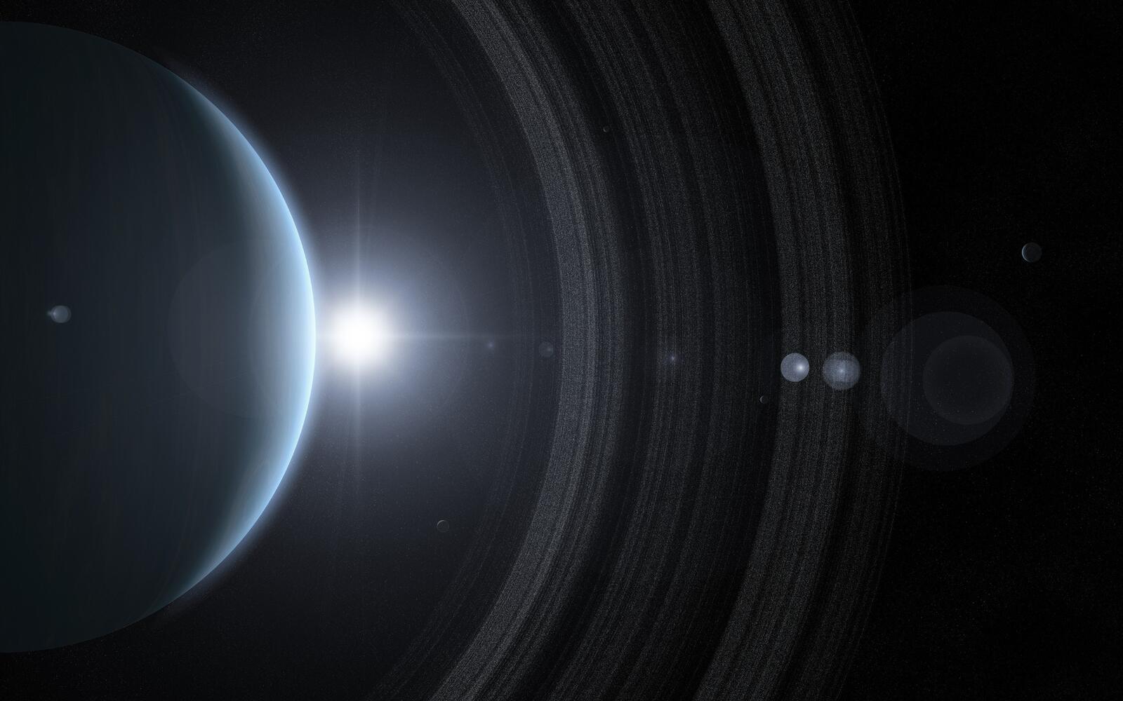 Обои планета нептун кольца на рабочий стол