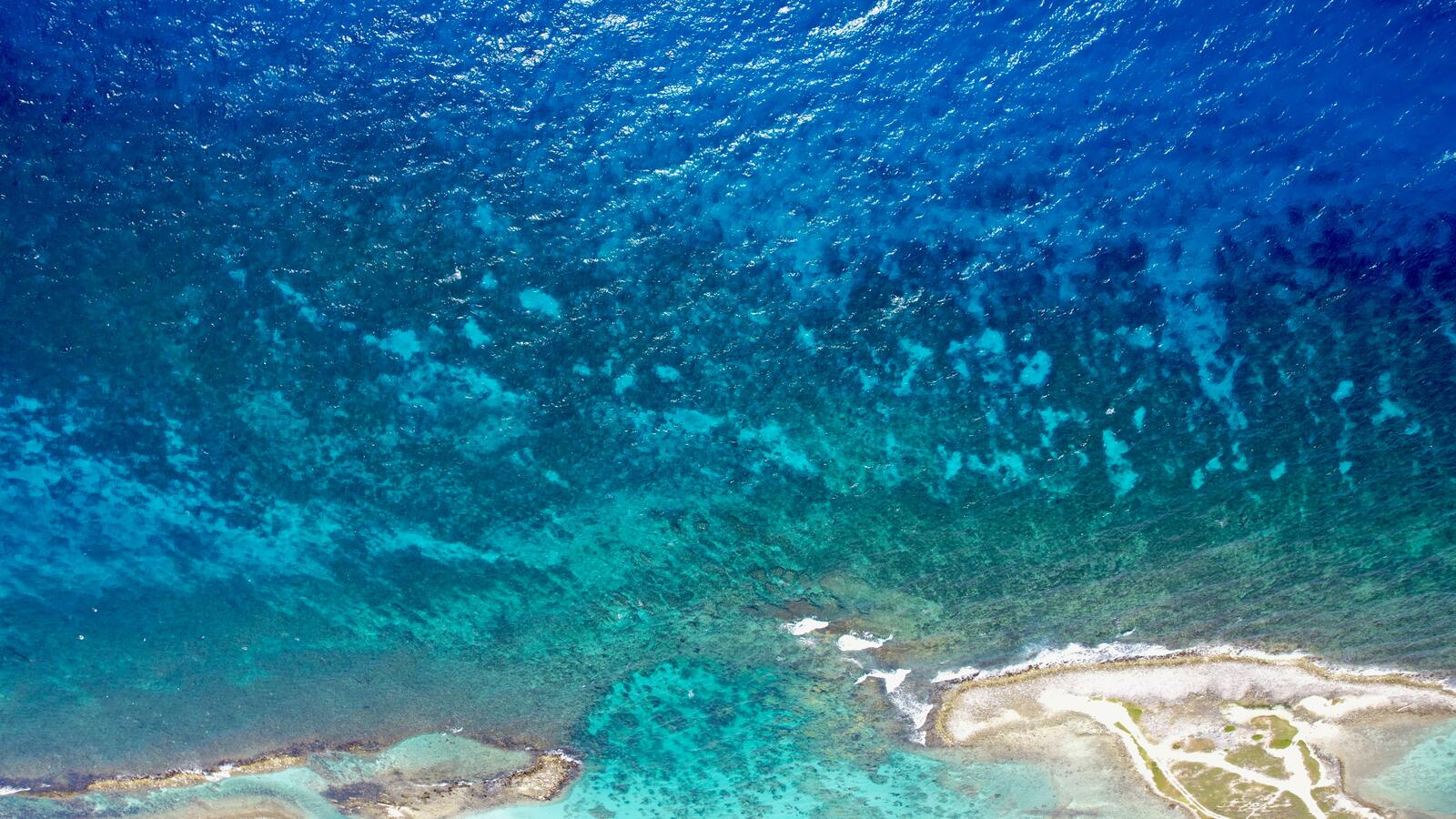 Бесплатное фото Береговая линии океана с видом из космоса