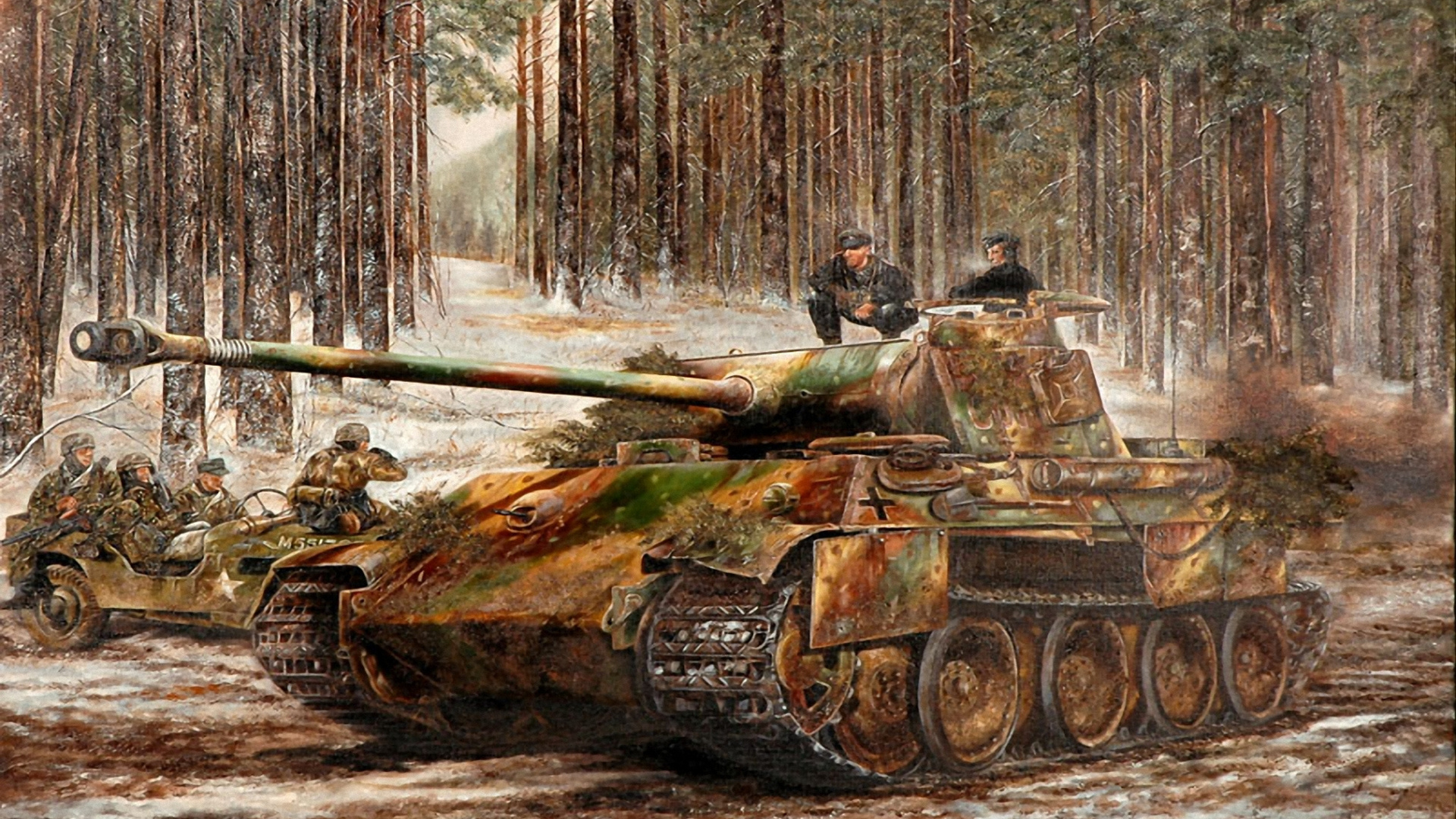 Фото бесплатно танк, зима, война