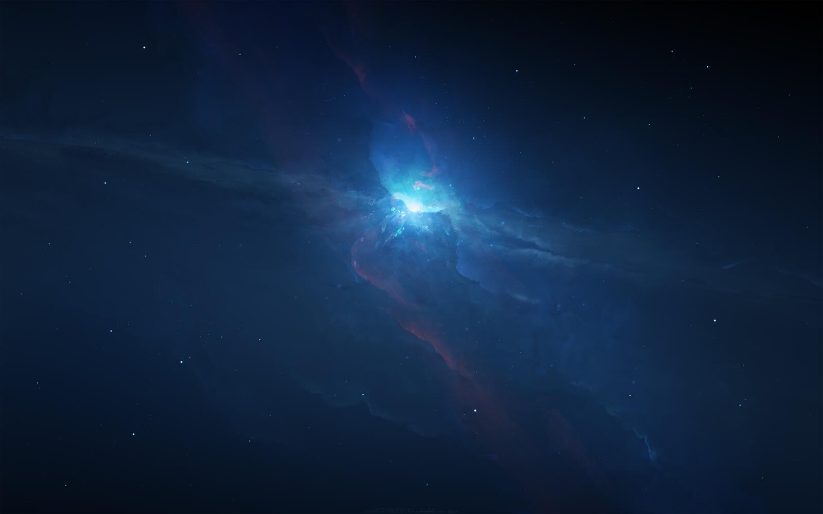 Обои обои голубая туманность звезды галактика на рабочий стол