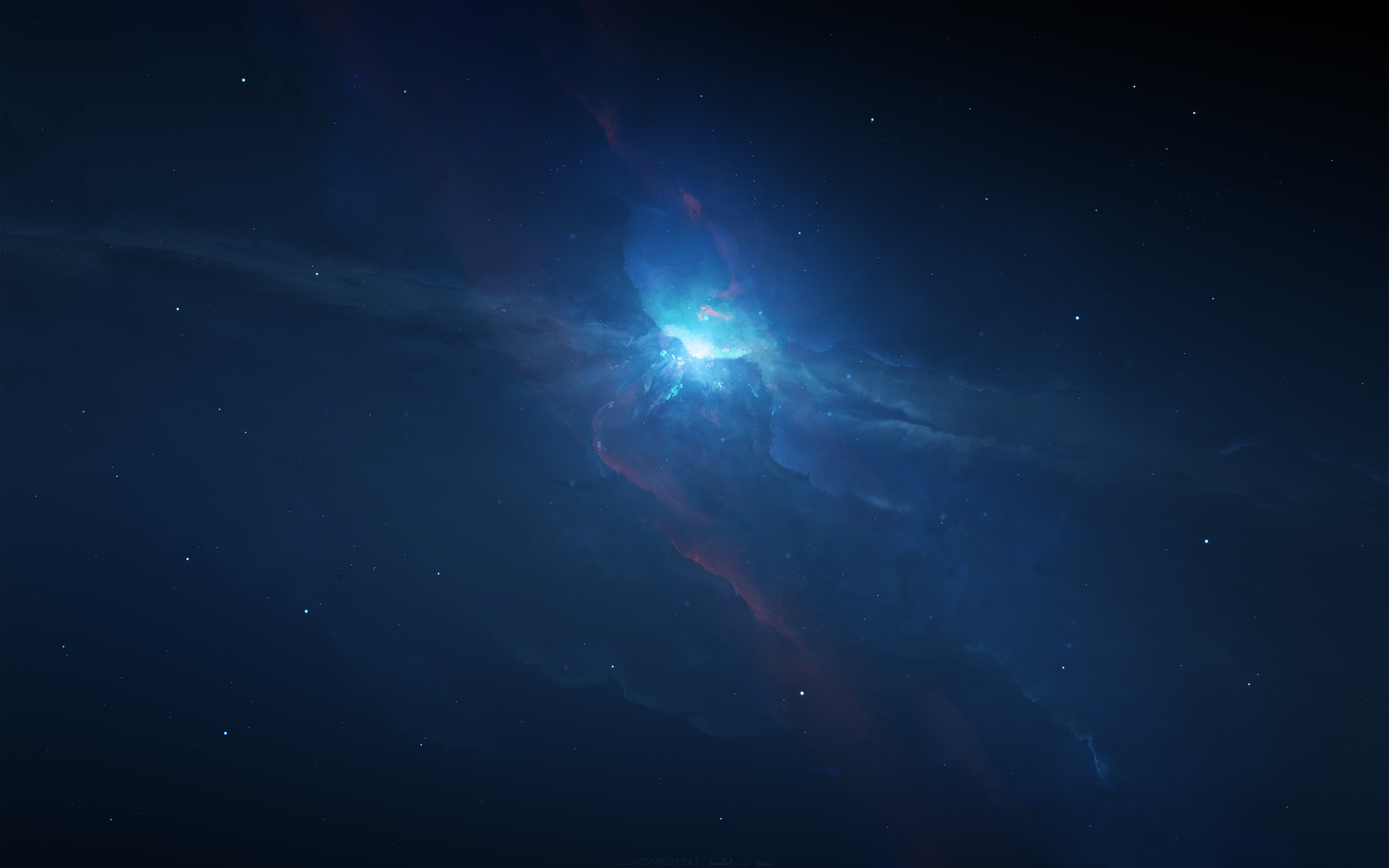 Фото бесплатно обои голубая туманность, звезды, галактика