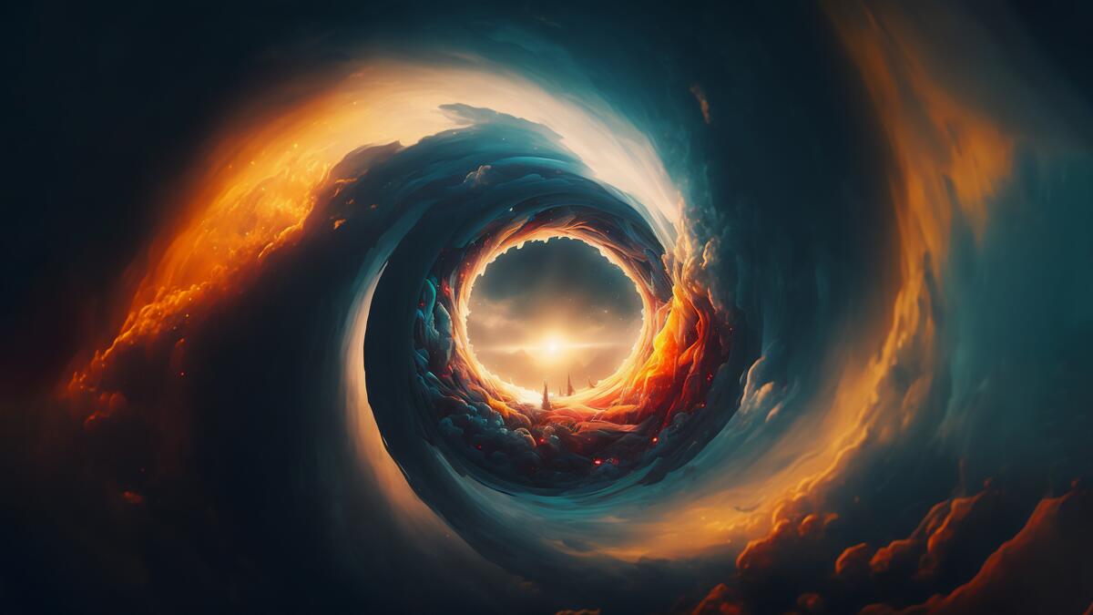 An abstract celestial spiral