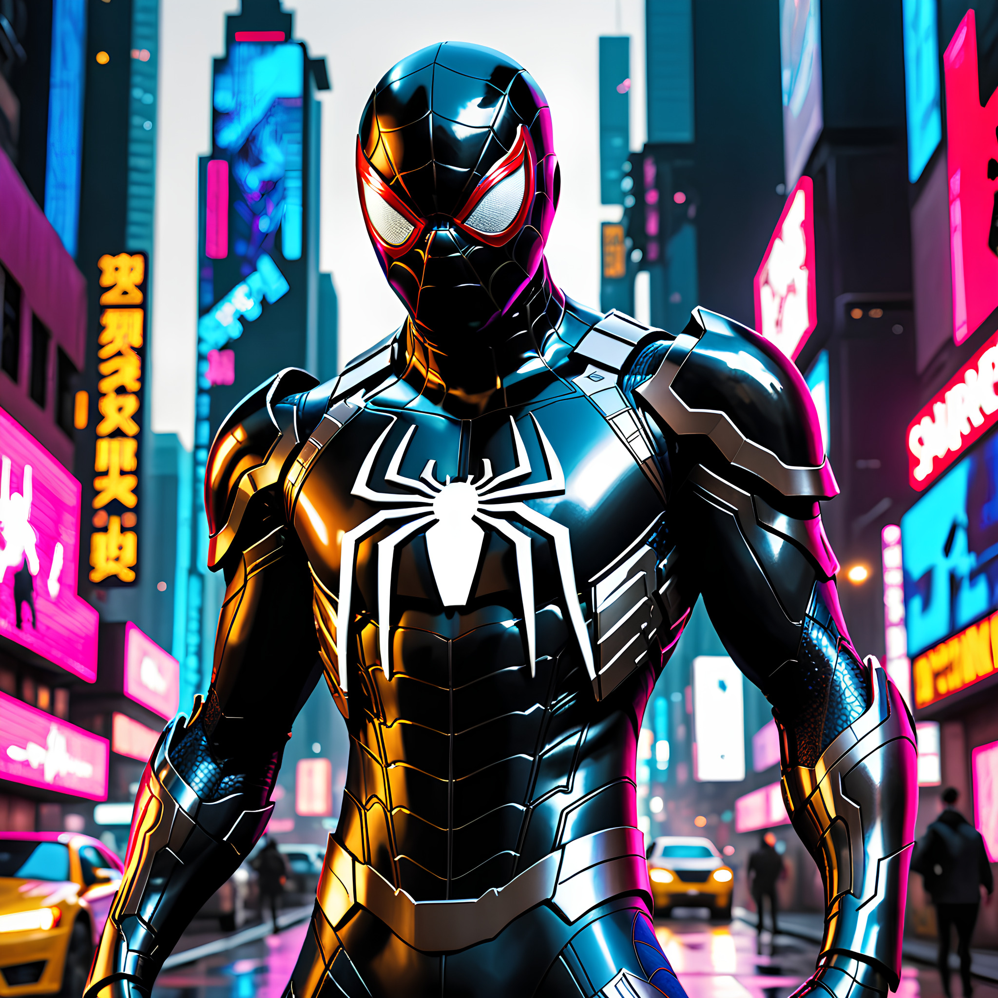 Free photo Spider-Man in black armor