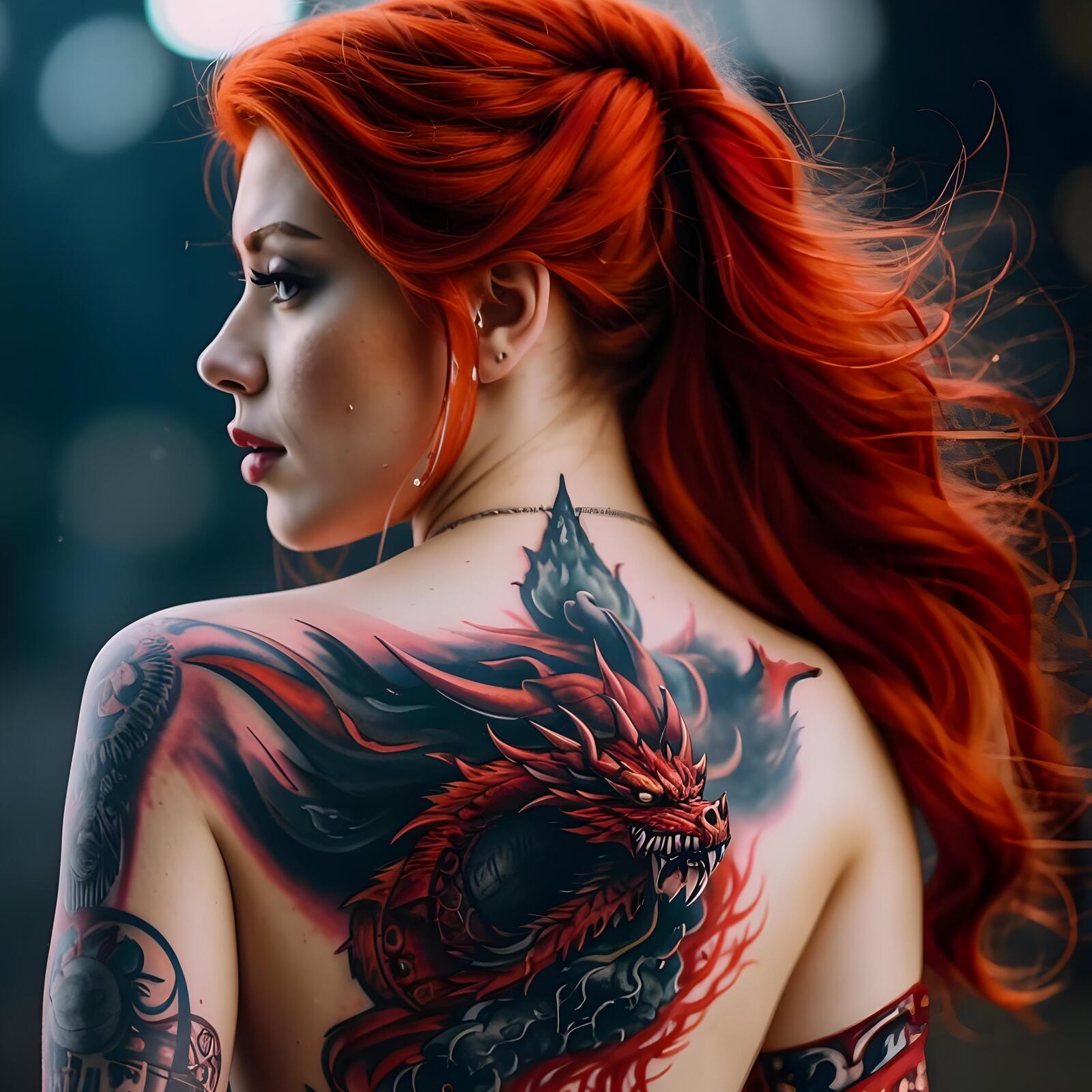 Free photo The girl with the dragon tattoo