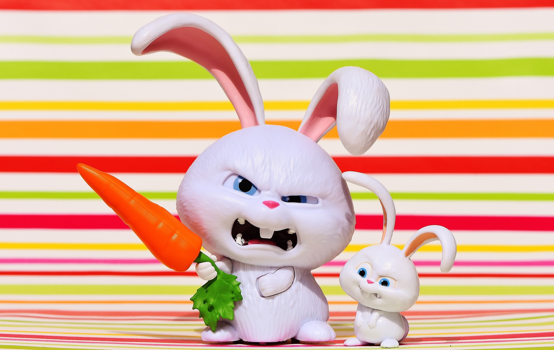 Wallpapers doll rabbit carrot on the desktop