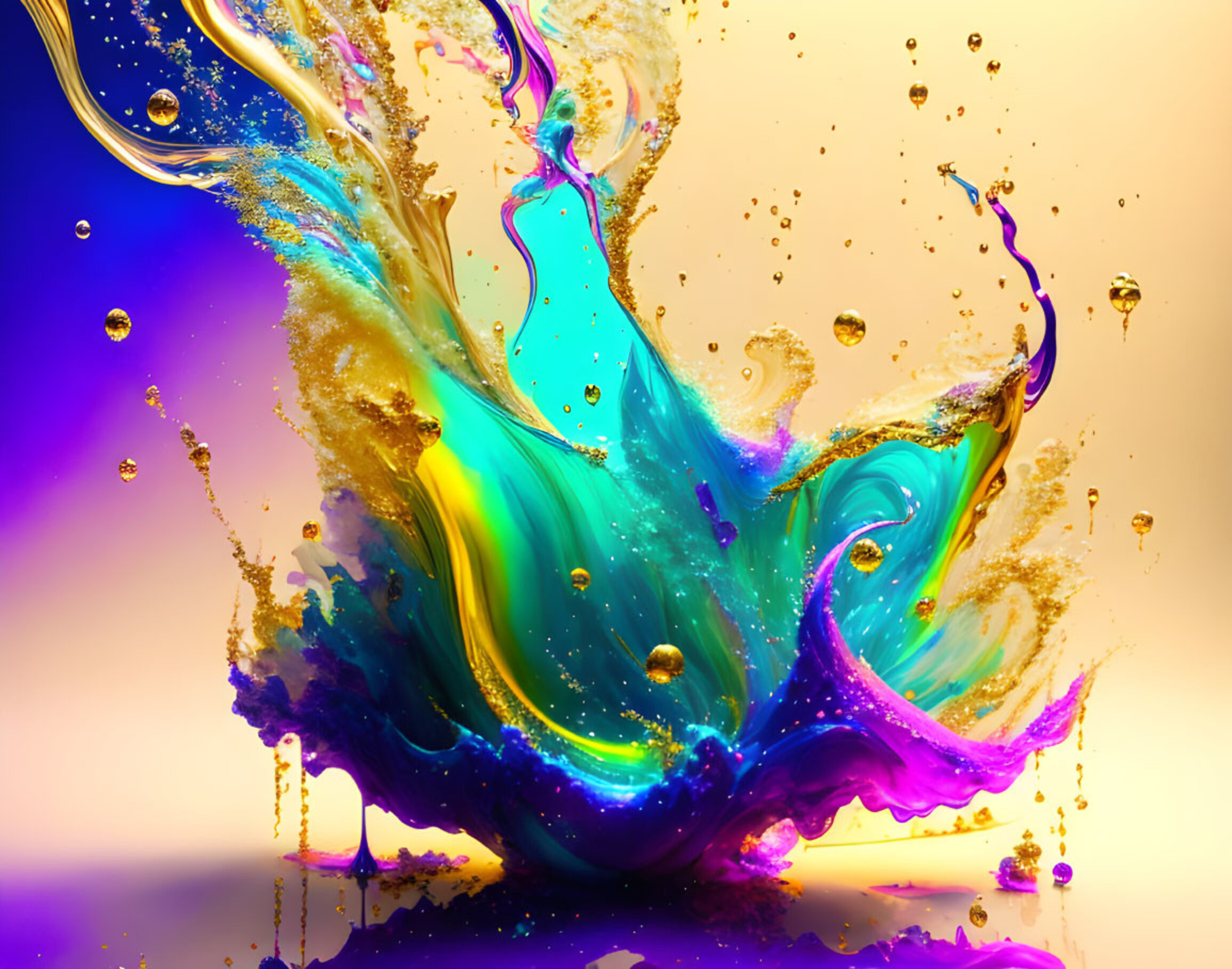 Бесплатное фото Разноцветные капли краски в падении