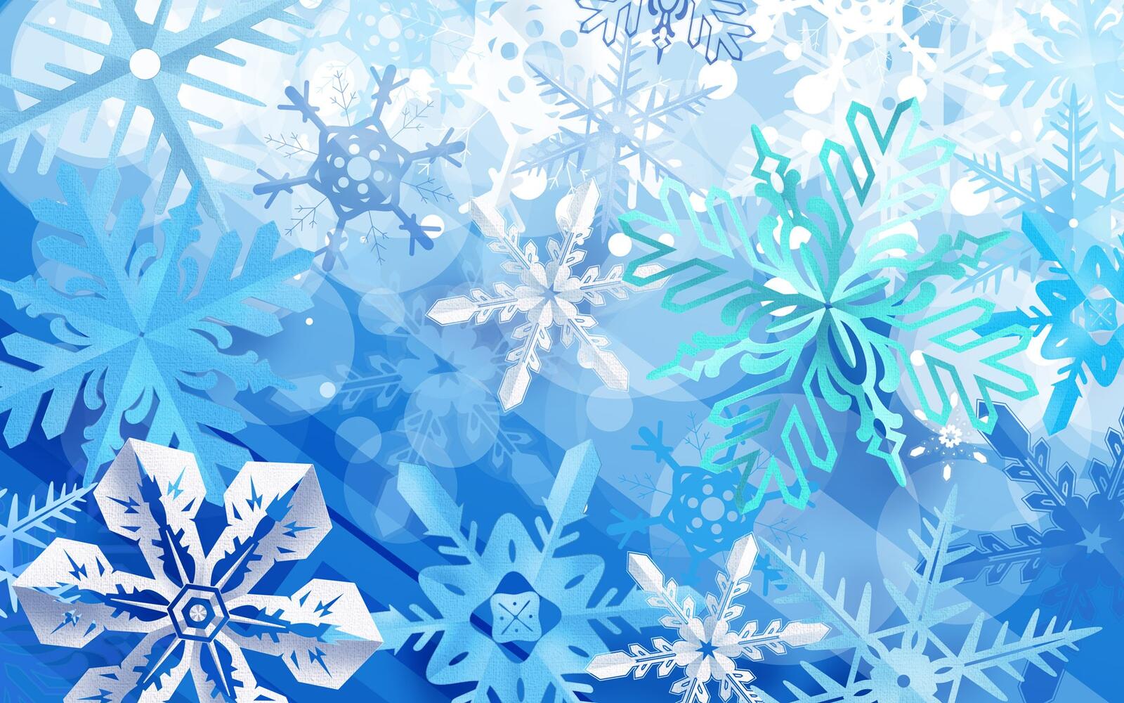 Бесплатное фото Голубой фон из снежинок