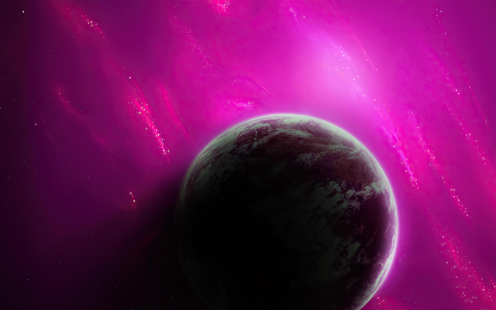 Обои планета Digital Universe фиолетовый на рабочий стол