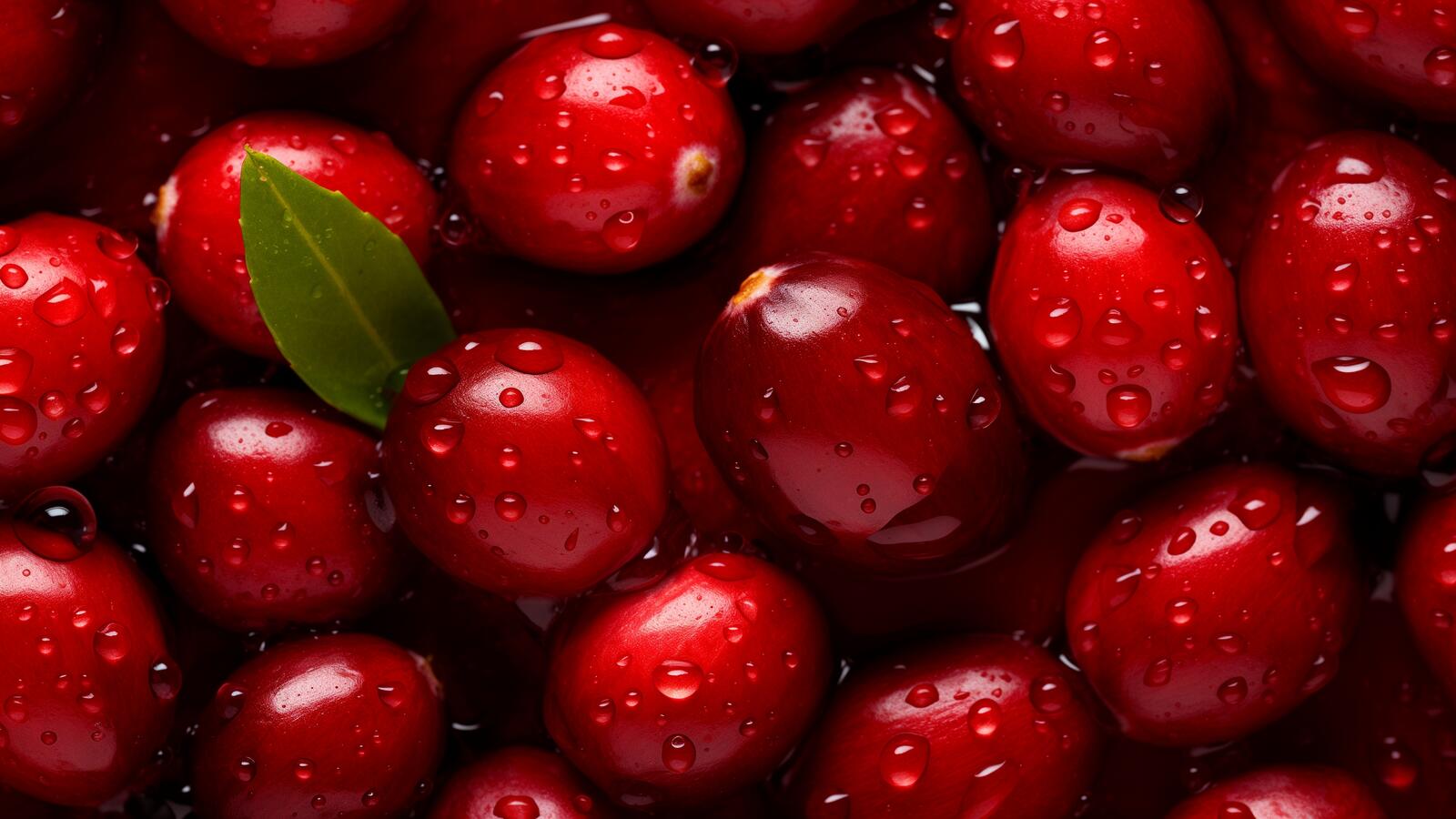Free photo Cherry with large water drops