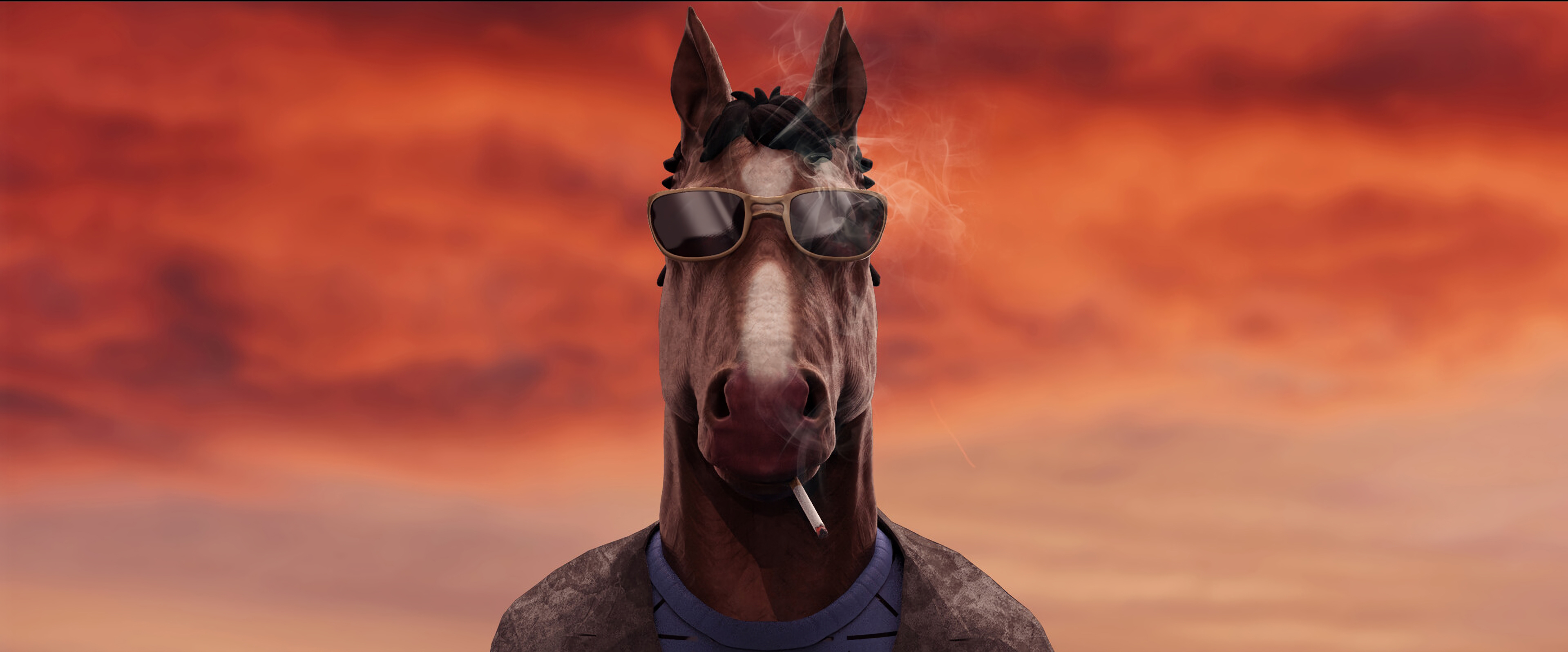 Brutal horse with glasses