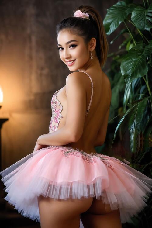 A ballerina before going on stage