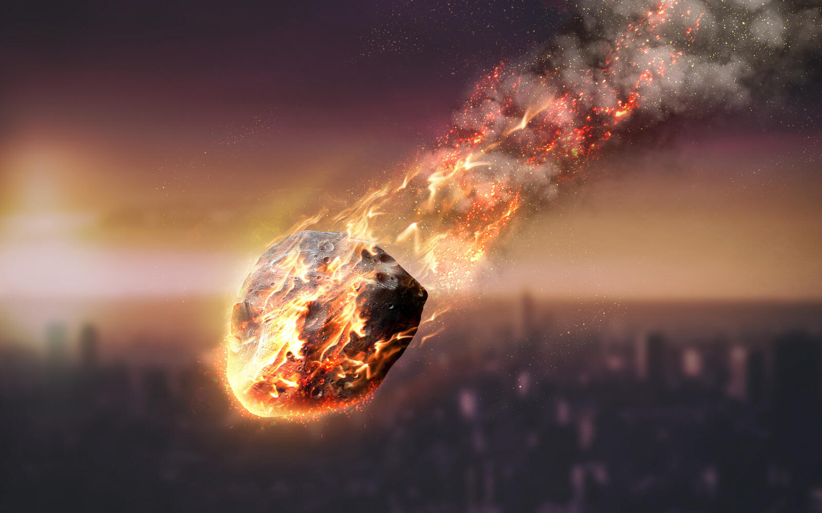 Бесплатное фото Падающий метеорит
