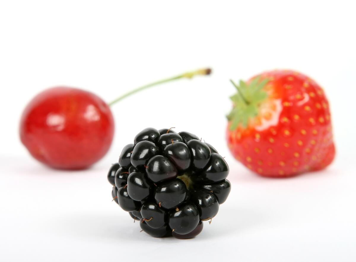 Delicious berries on a white background.