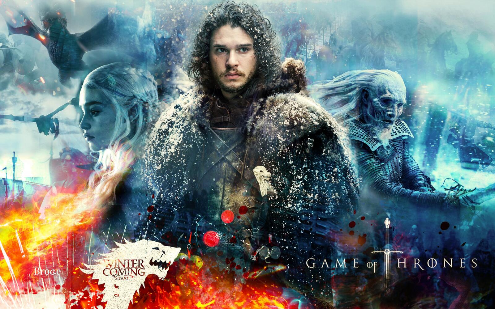 Обои Jon Snow наступает зима телевизионная серия на рабочий стол
