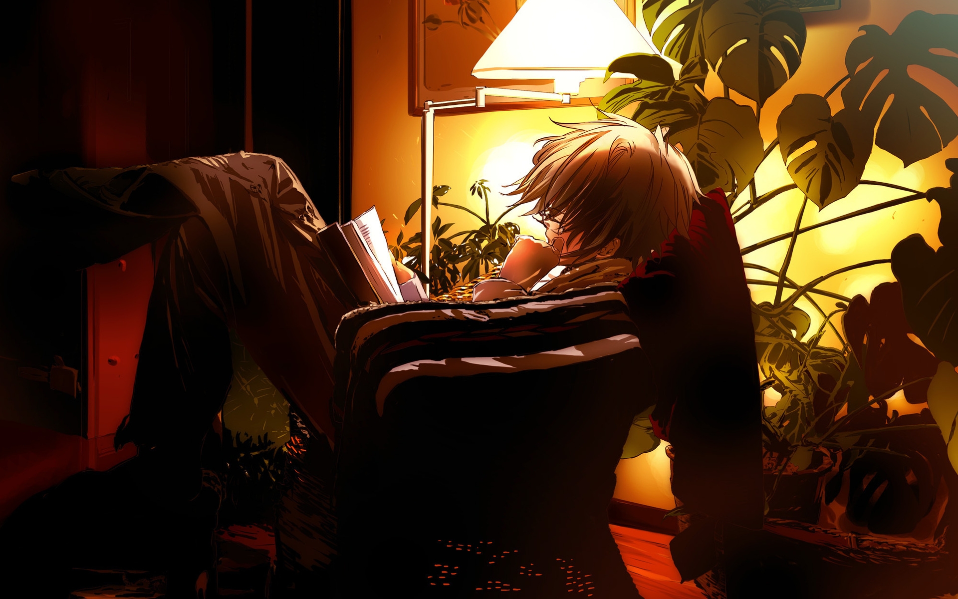 Обои мужчина книга аниме на рабочий стол