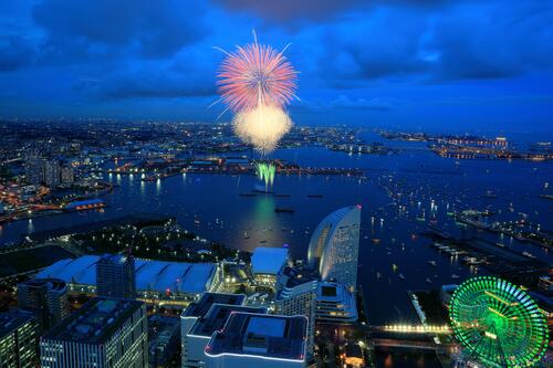 Holiday fireworks in Japan