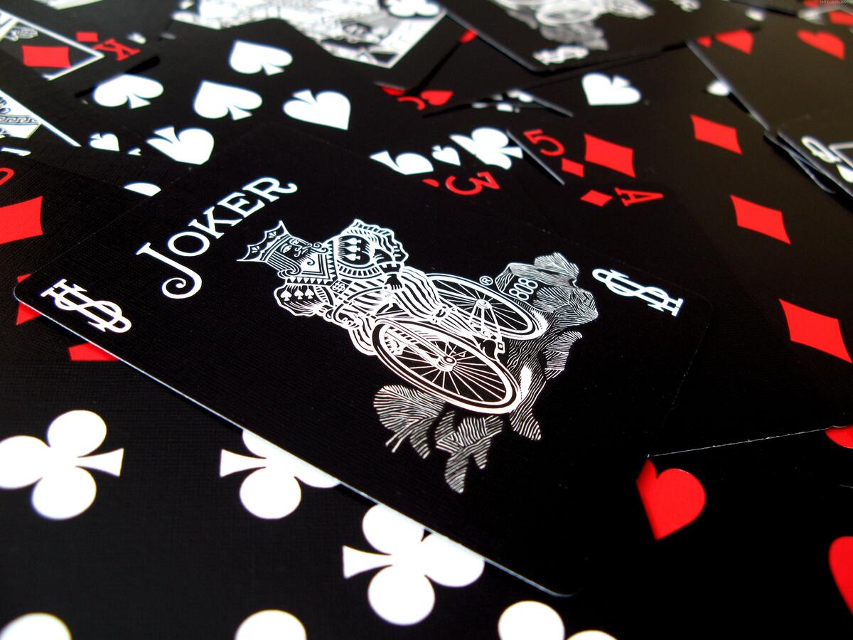 Joker card in black