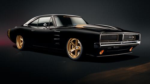 Cool muscle car with modern tuning