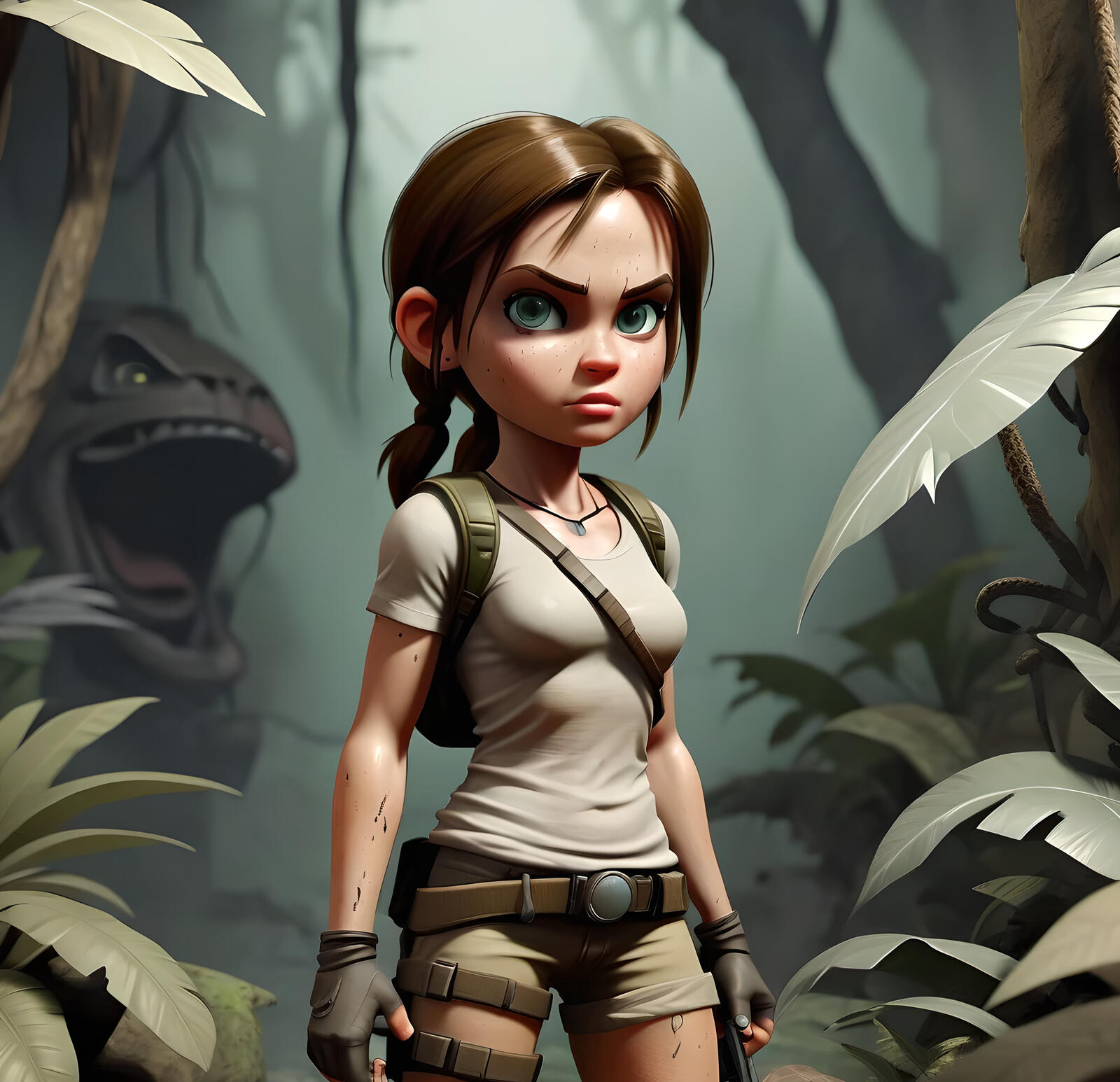 Free photo Little Lara Croft.
