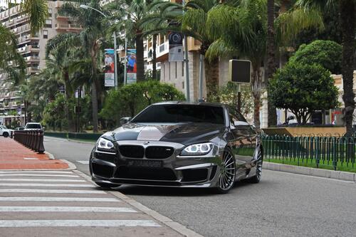 Black luxury BMW M5 with gray elements