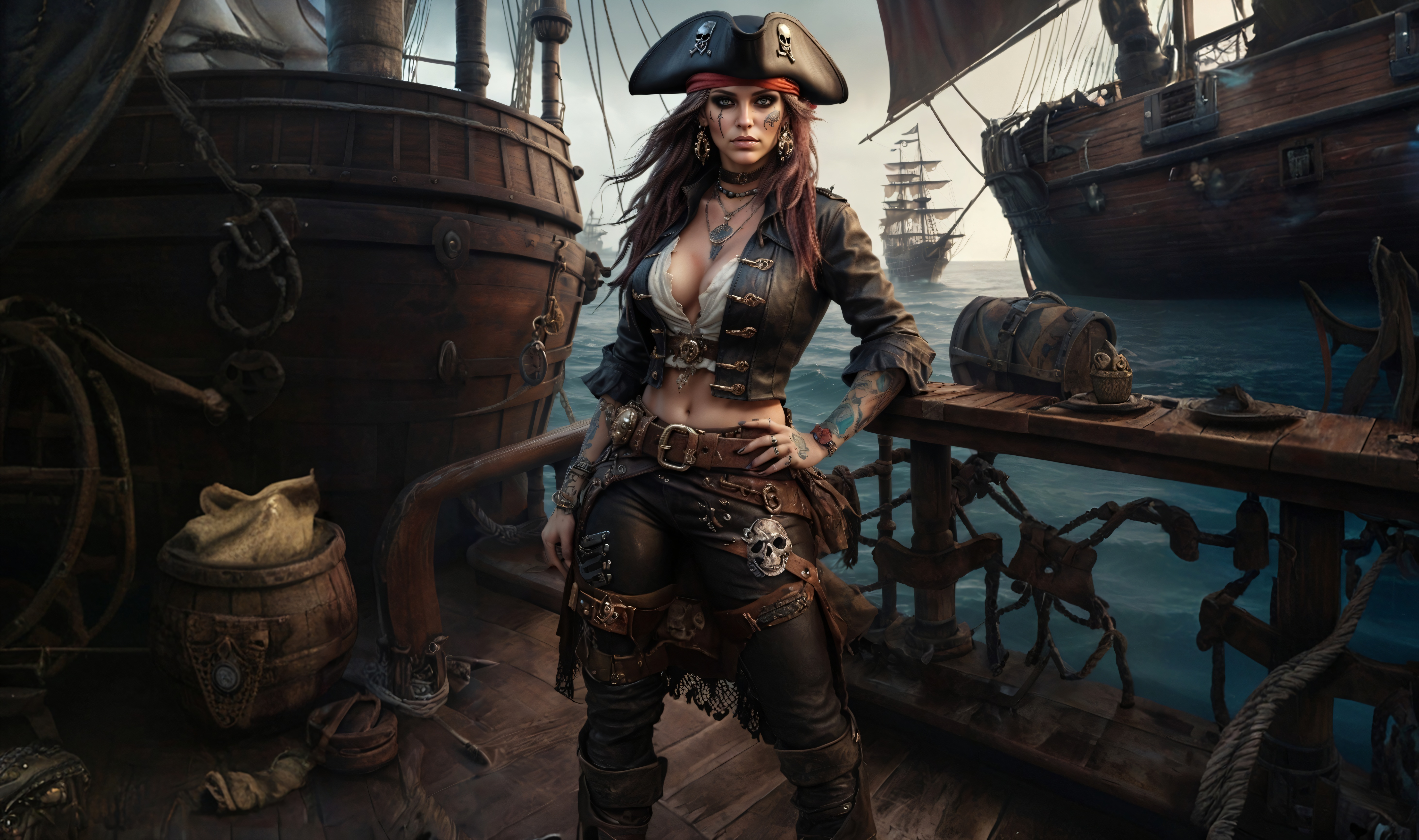 Бесплатное фото Девушка пиратка