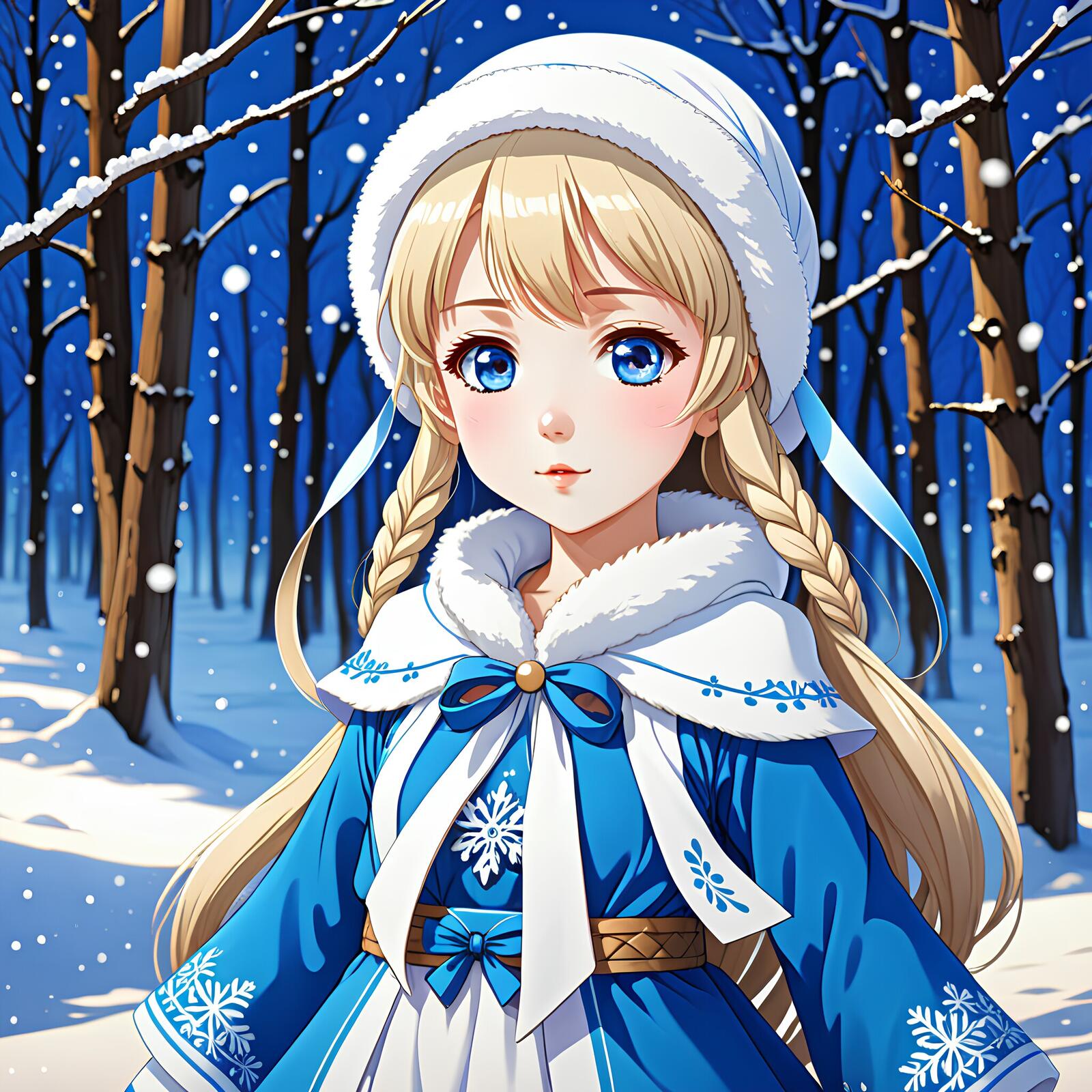 Free photo Anime snow maiden