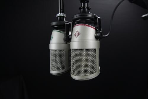 Two studio microphones