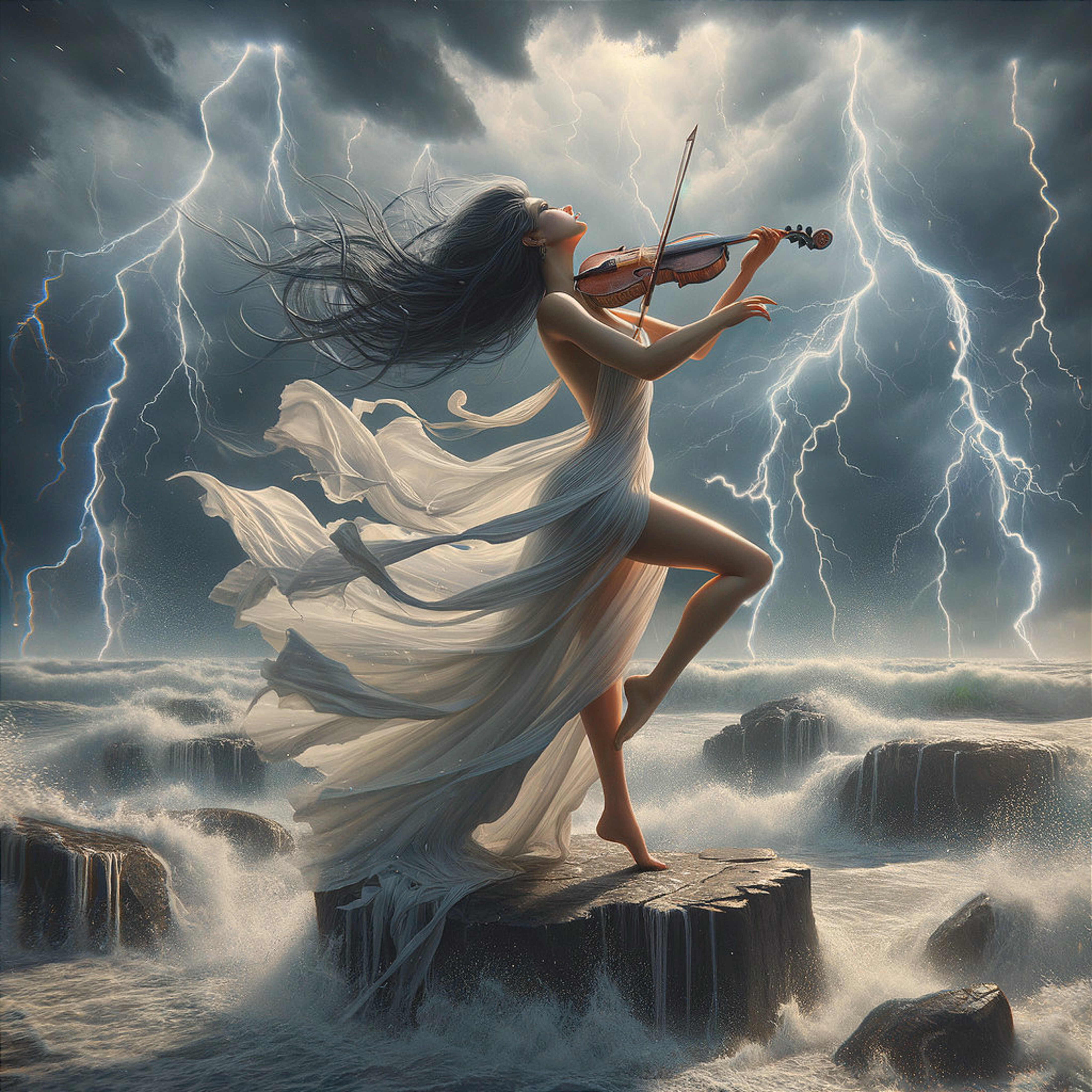Бесплатное фото Девушка играет на скрипке