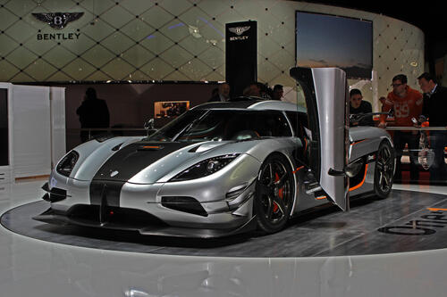 Koenigsegg 204 in silver at the museum.