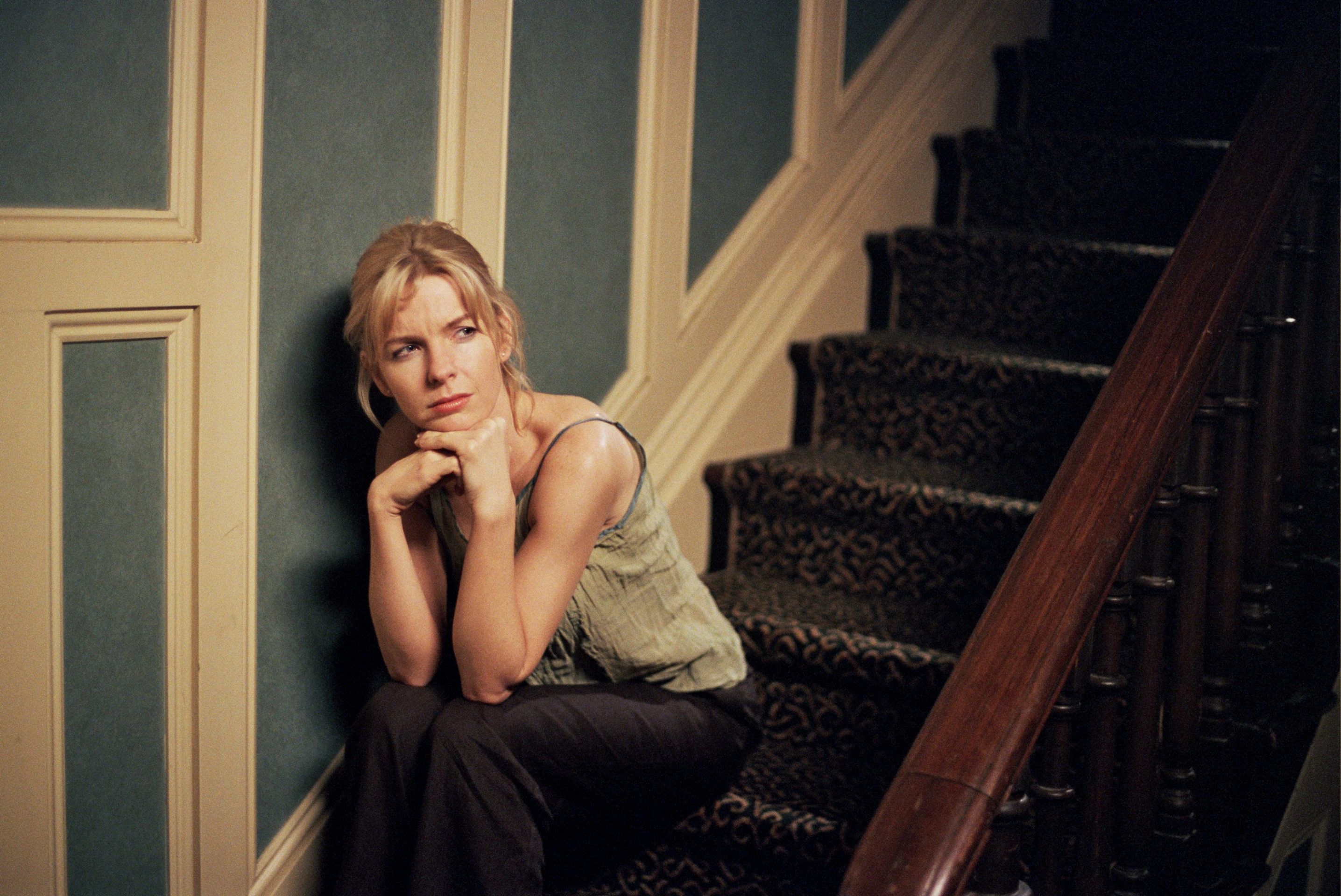 Wallpapers blonde stairs actress on the desktop