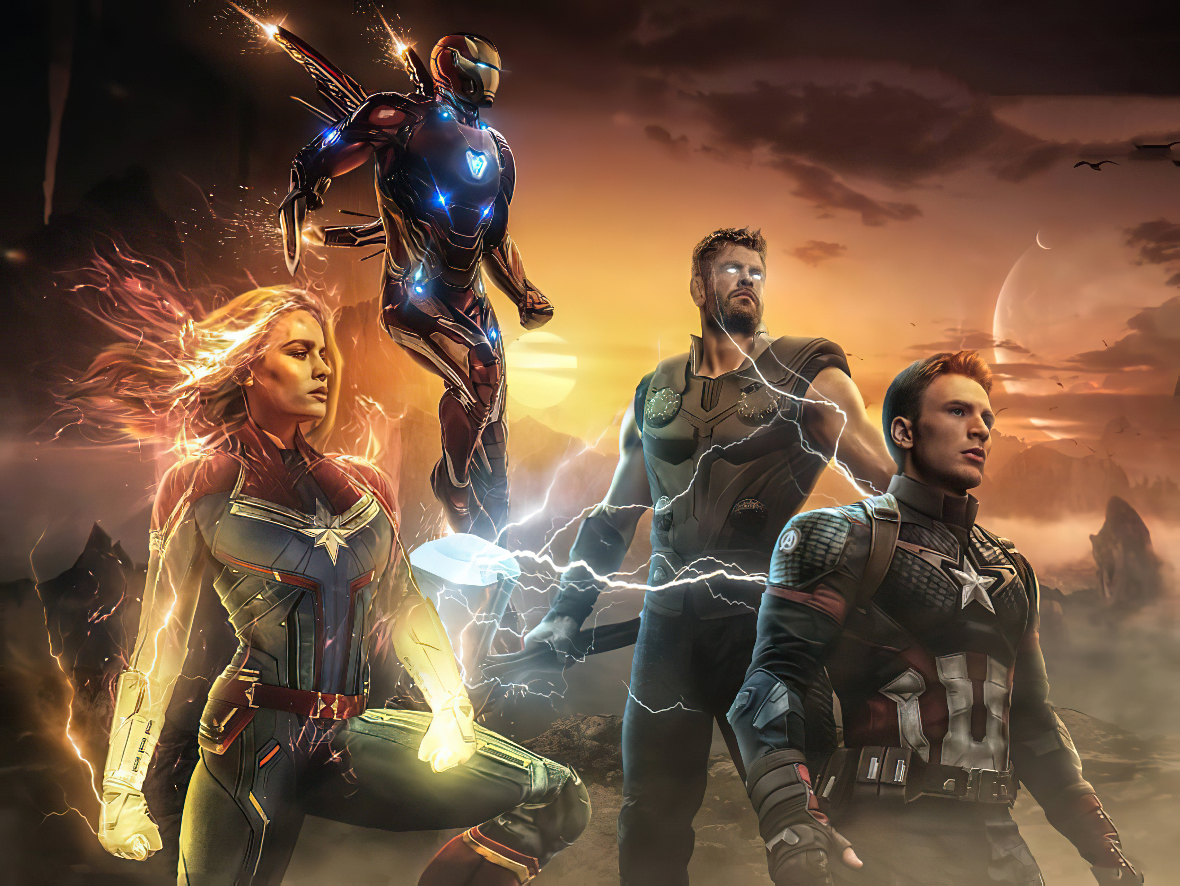 Wallpapers Avengers Endgame Thor the iron man on the desktop
