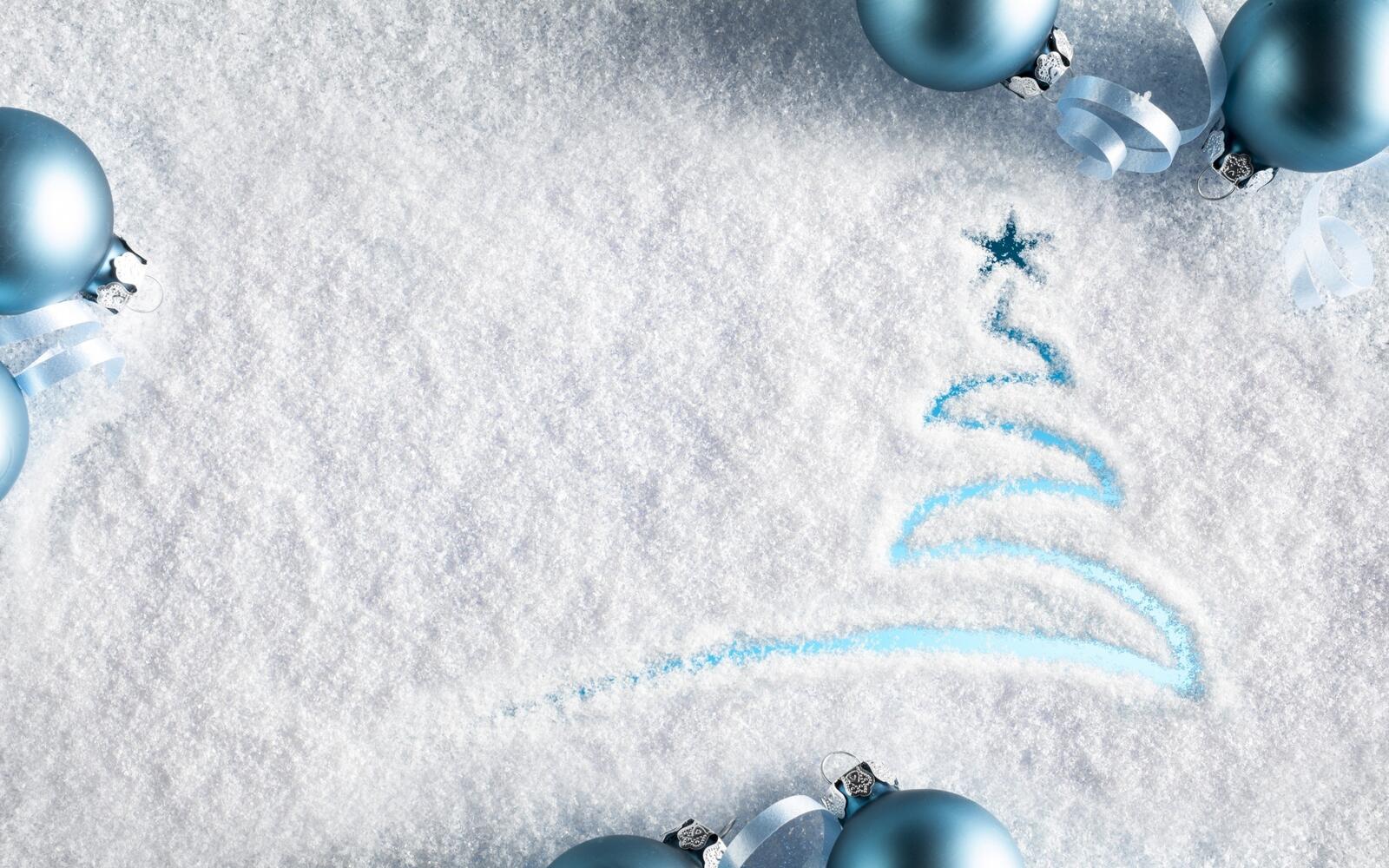 Бесплатное фото Нарисованная елка на снегу