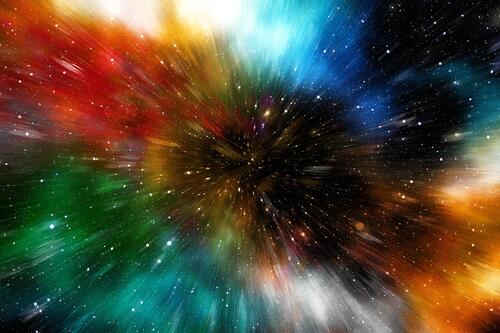 Bright galactic nebula with stars