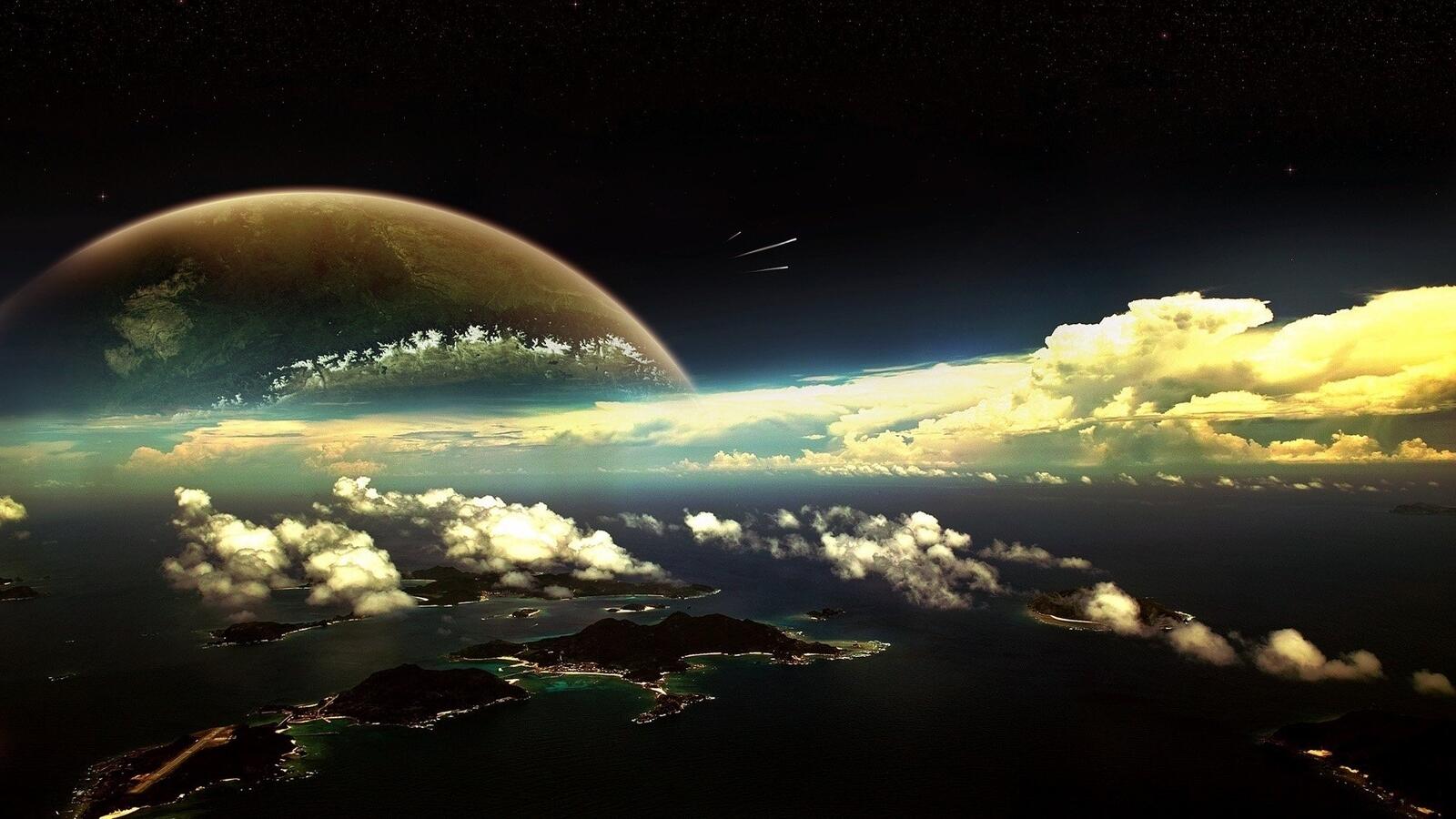 Wallpapers sky space planet on the desktop