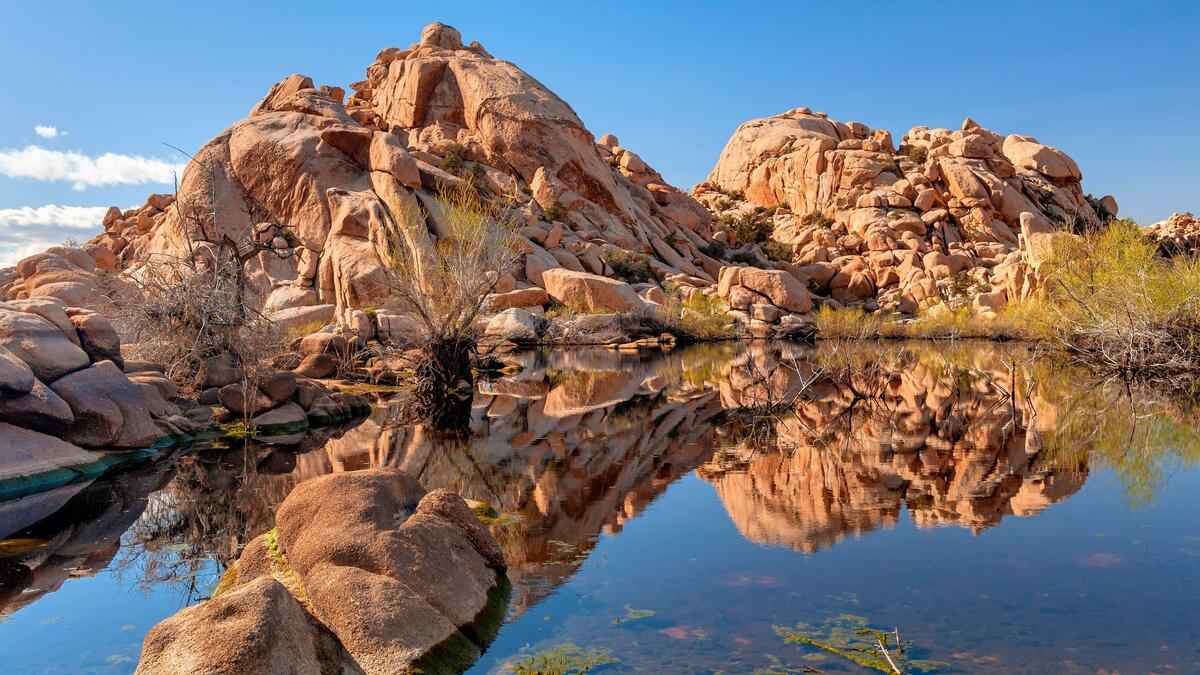 The reflecting rock formation