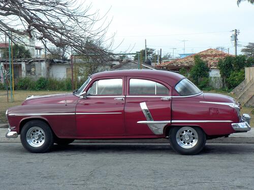 A vintage car in Cuba