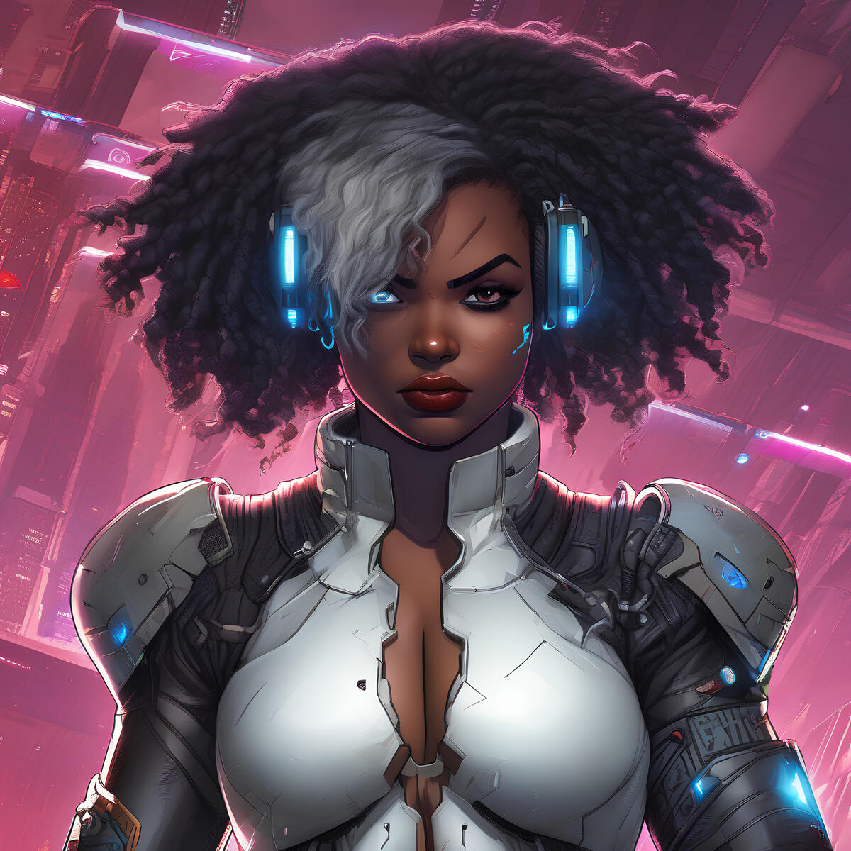 Ebony girl cyberpunk